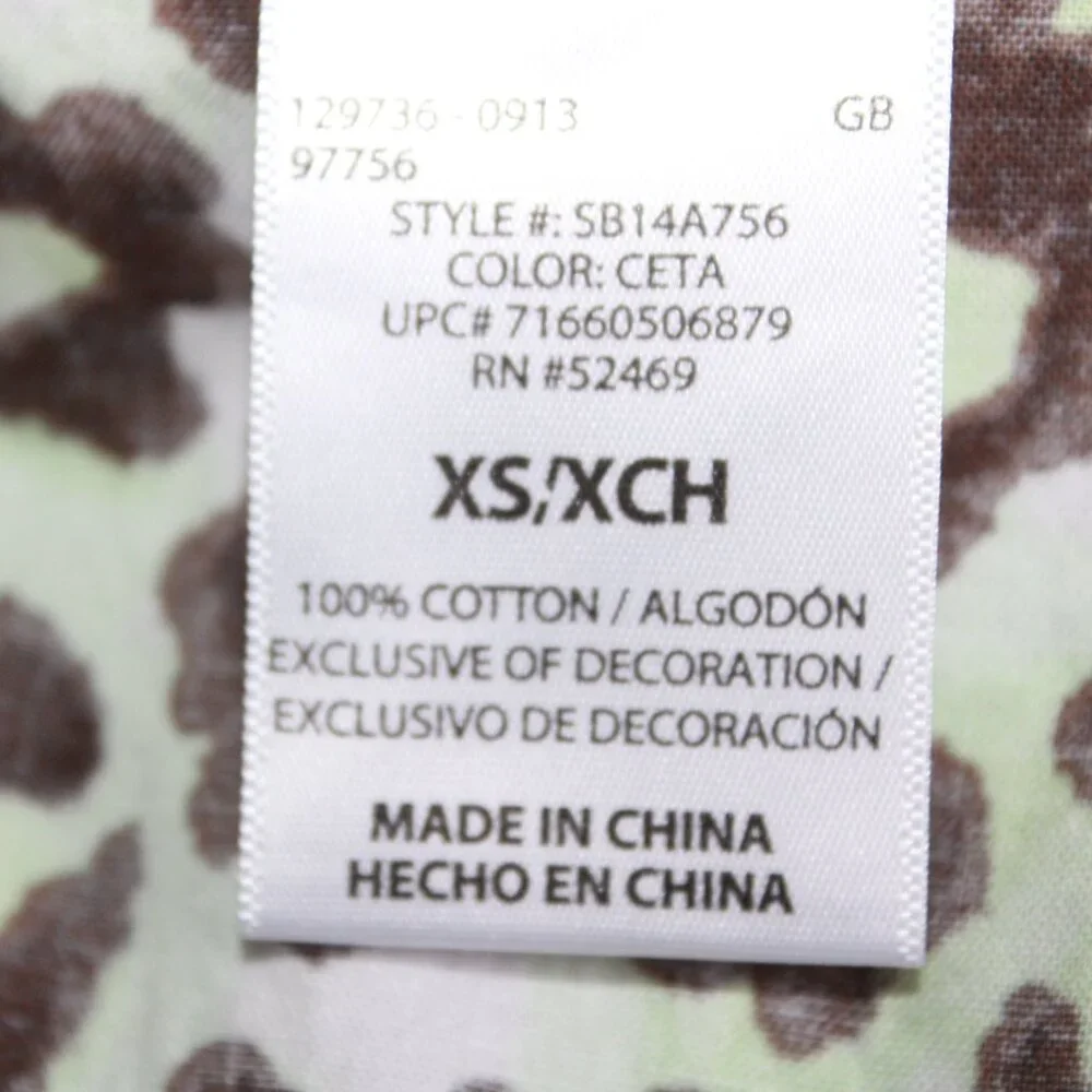 SB Scrubs Women's V-Neck Green Brown Animal Print V-Neck Scrub Top Size XS - Picture 10 of 11